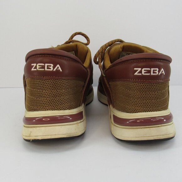 ZEBA Men's Brown & White Lace Up Walking Orthopedic Athleisure Shoes Size 8.5 - Picture 6 of 8